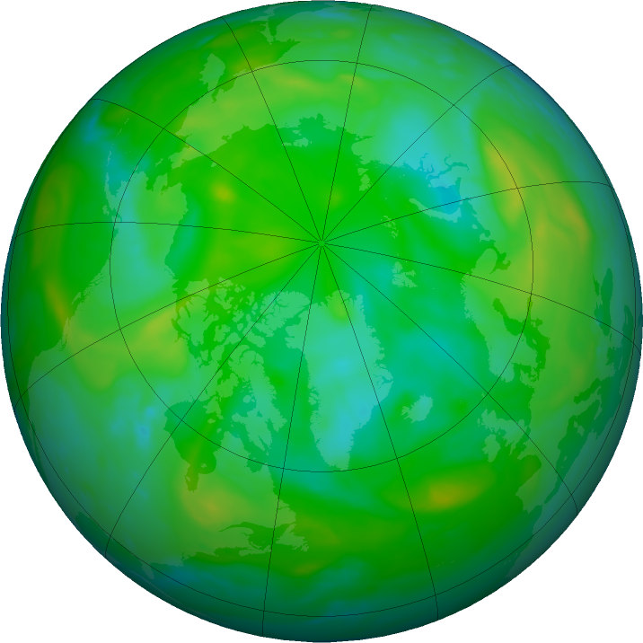Arctic ozone map for 03 August 2019